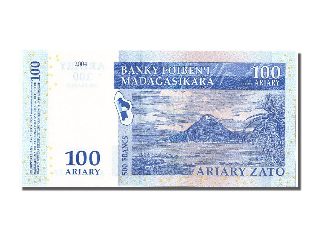 Banknote, Madagascar, 100 Ariary, 2004, UNC(65-70)