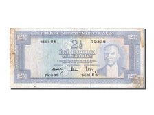 Turkey, 2 1/2 Lira, 1957, KM #152a, 1957-07-01, VF(30-35), U8 72338