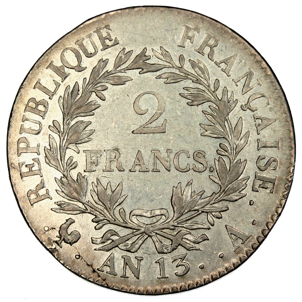 FRANCE, Napoléon I, 2 Francs, 1804, Paris, KM #658.1, VF(30-35), Silver, Gadoury