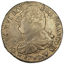 Moneda, Francia, 2 sols françois, 2 Sols, 1792, Lille, MBC, Bronce, Gadoury:25