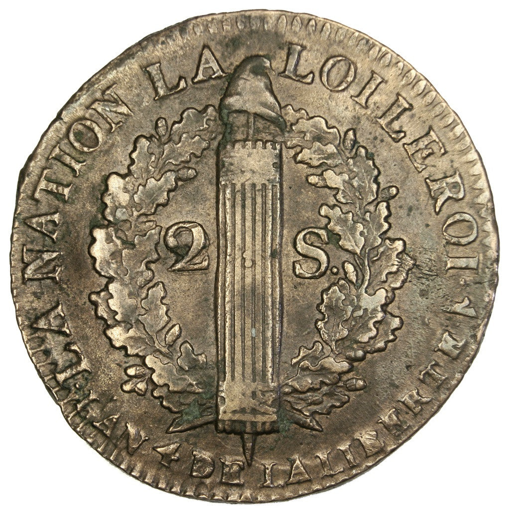Monnaie, France, 2 sols françois, 2 Sols, 1792, Lille, TTB, Bronze, Gadoury:25