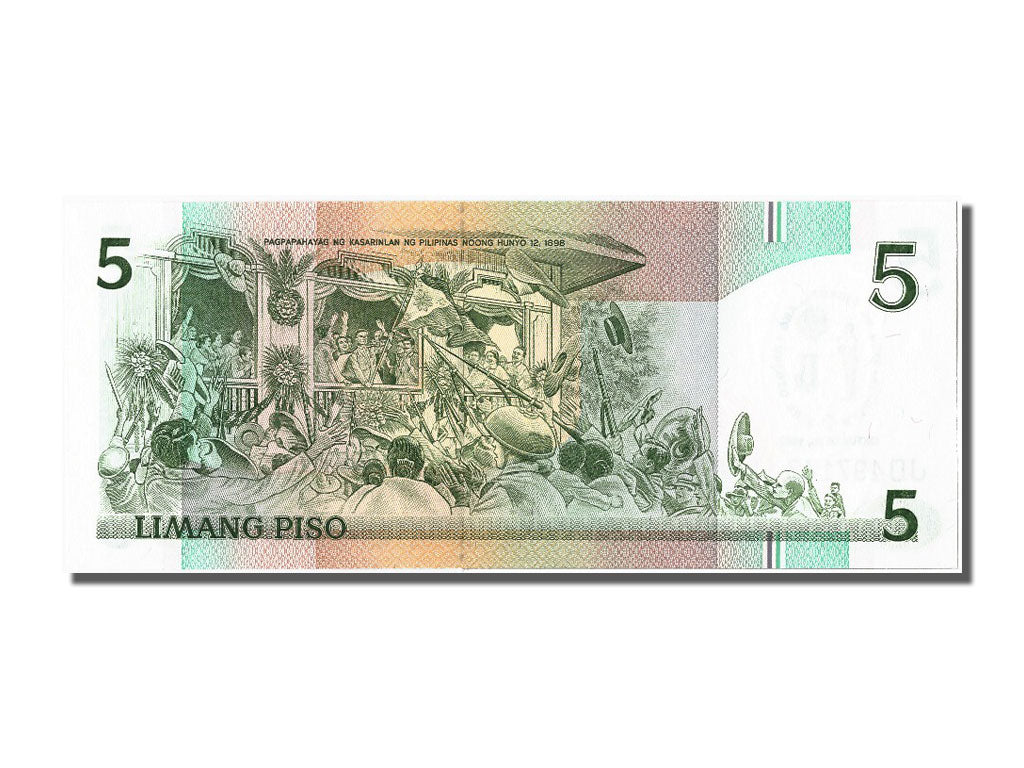 Biljet, Fillipijnen, 5 Piso, 1987, 1987-10-18, NIEUW