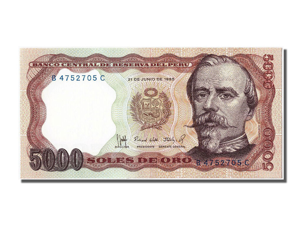 Banknote, Peru, 5000 Soles De Oro, 1985, 1985-06-21, UNC(65-70)