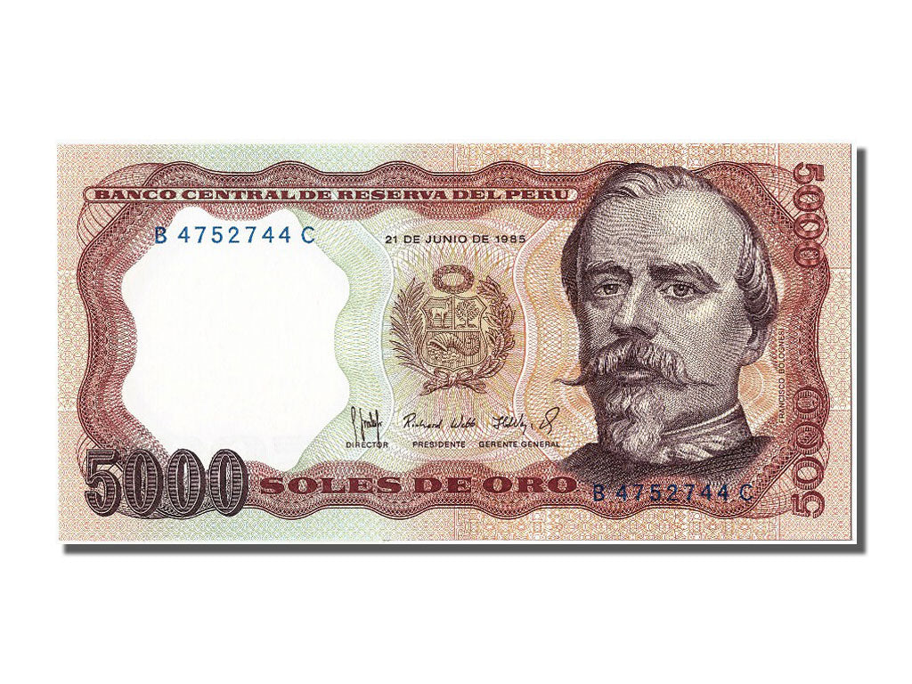 Banknote, Peru, 5000 Soles De Oro, 1985, 1985-06-21, UNC(65-70)