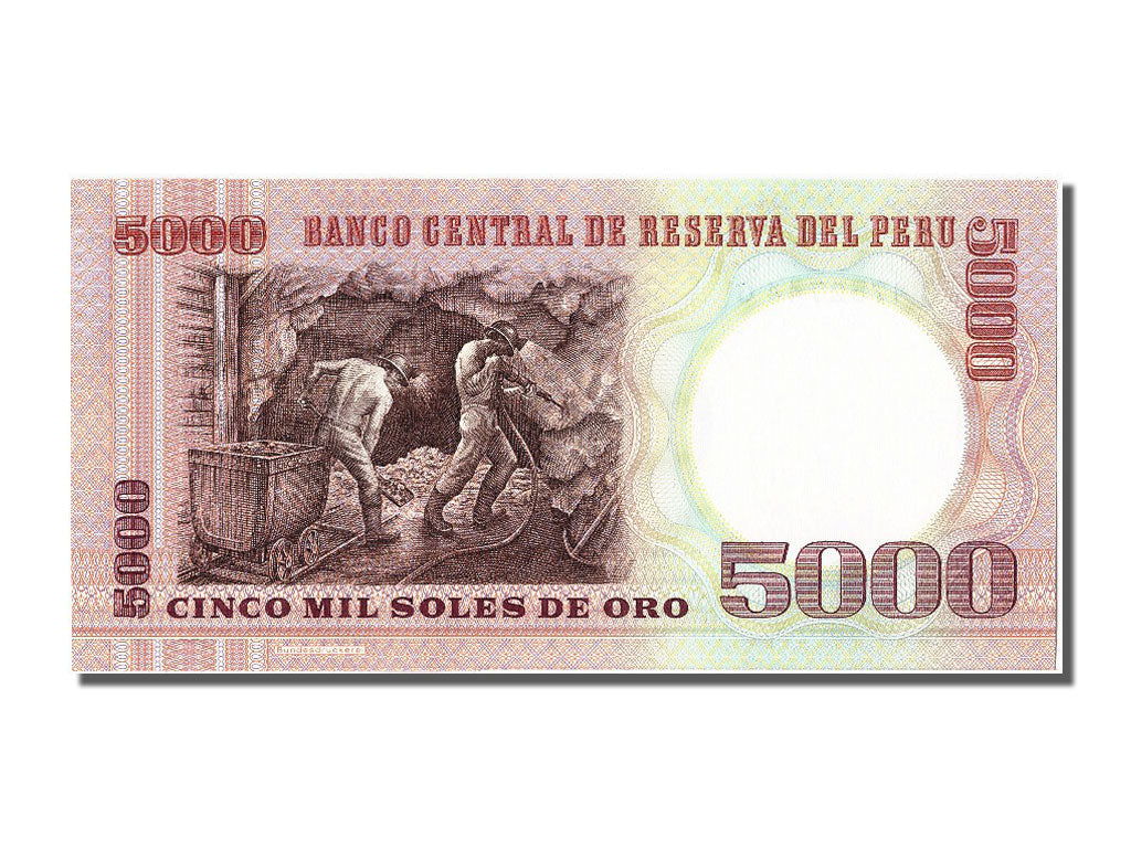 Banknote, Peru, 5000 Soles De Oro, 1985, 1985-06-21, UNC(65-70)