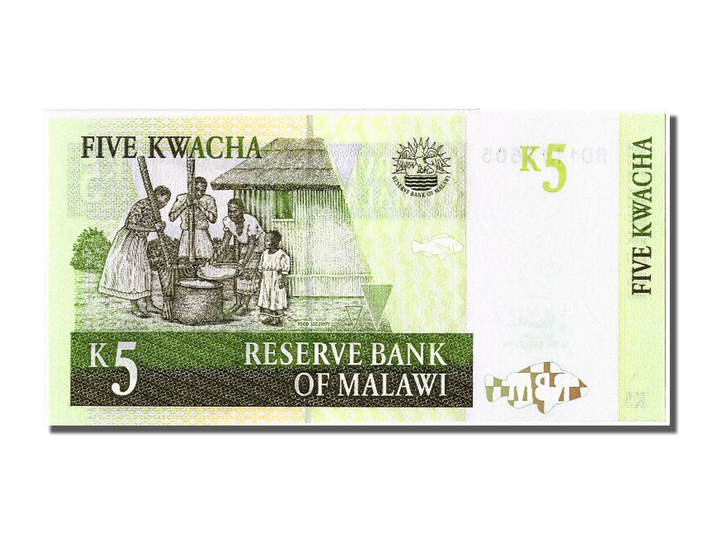 Geldschein, Malawi, 5 Kwacha, 2005, 2005-12-01, UNZ