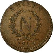 Coin, FRENCH STATES, ANTWERP, 10 Centimes, 1814, Anvers, VF(30-35), Bronze