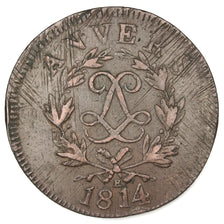 Münze, FRENCH STATES, ANTWERP, 10 Centimes, 1814, Anvers, S+, Bronze