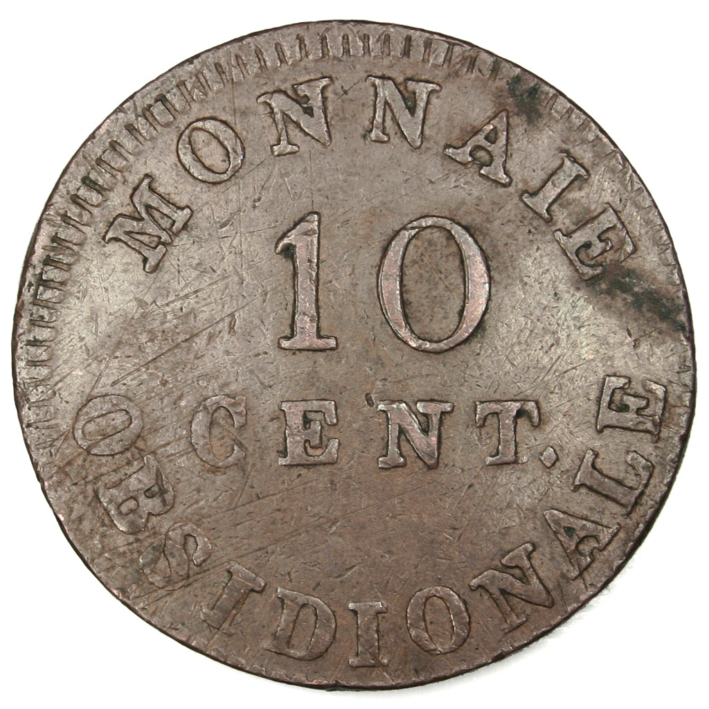 Coin, FRENCH STATES, ANTWERP, 10 Centimes, 1814, Anvers, VF(30-35), Bronze