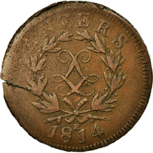 Münze, FRENCH STATES, ANTWERP, 10 Centimes, 1814, Anvers, S, Bronze