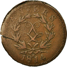 Coin, FRENCH STATES, ANTWERP, 10 Centimes, 1814, Anvers, VF(20-25), Bronze