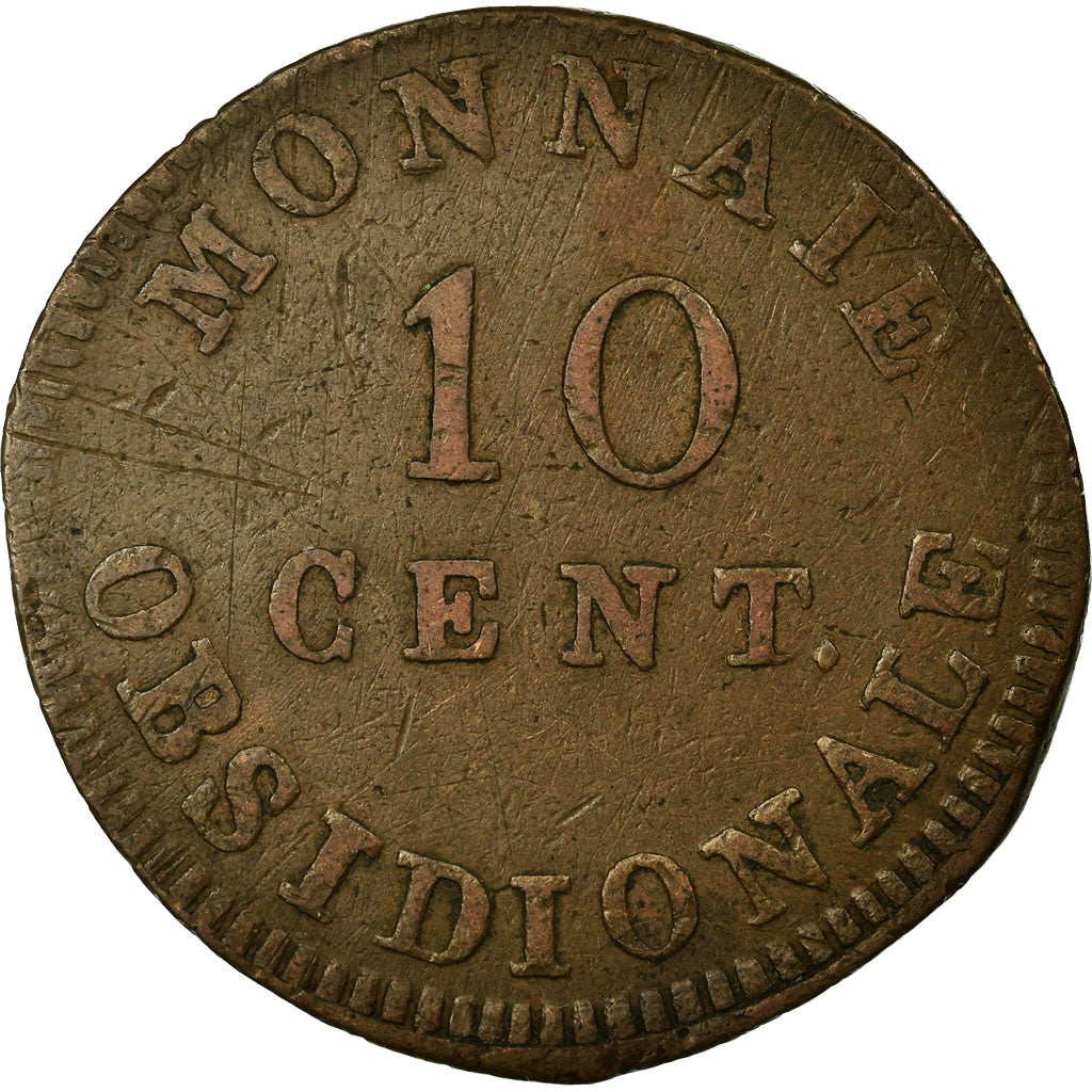 Coin, FRENCH STATES, ANTWERP, 10 Centimes, 1814, Anvers, VF(30-35), Bronze