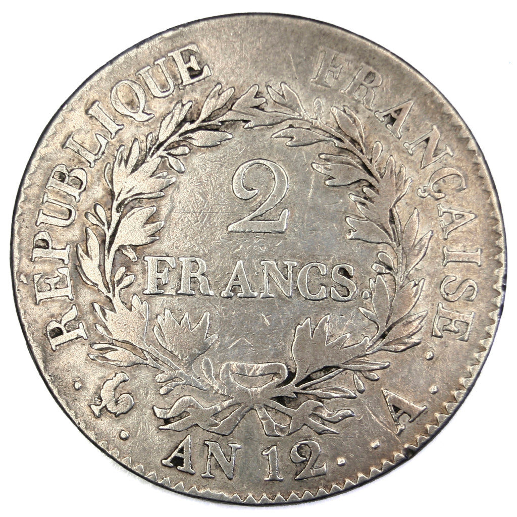 FRANCE, 2 Francs, 1803, Paris, VF(20-25), Silver, Gadoury #494, 9.88