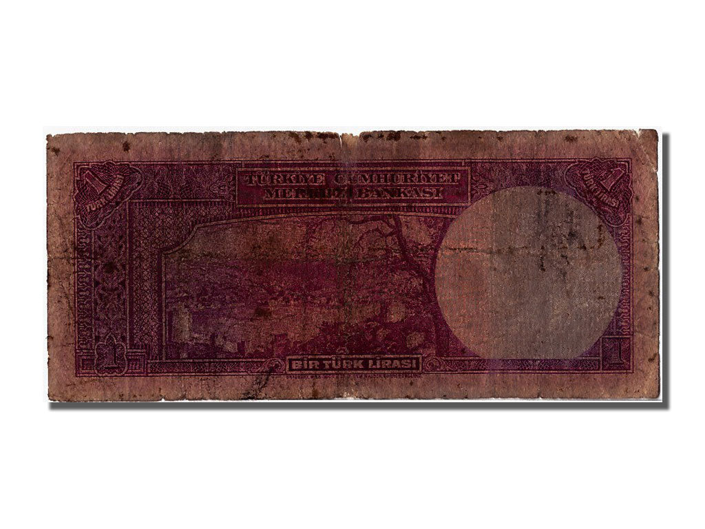 Turkey, 1 Lira, 1942, KM #135, 1942-04-25, VG(8-10), BV15 011 583