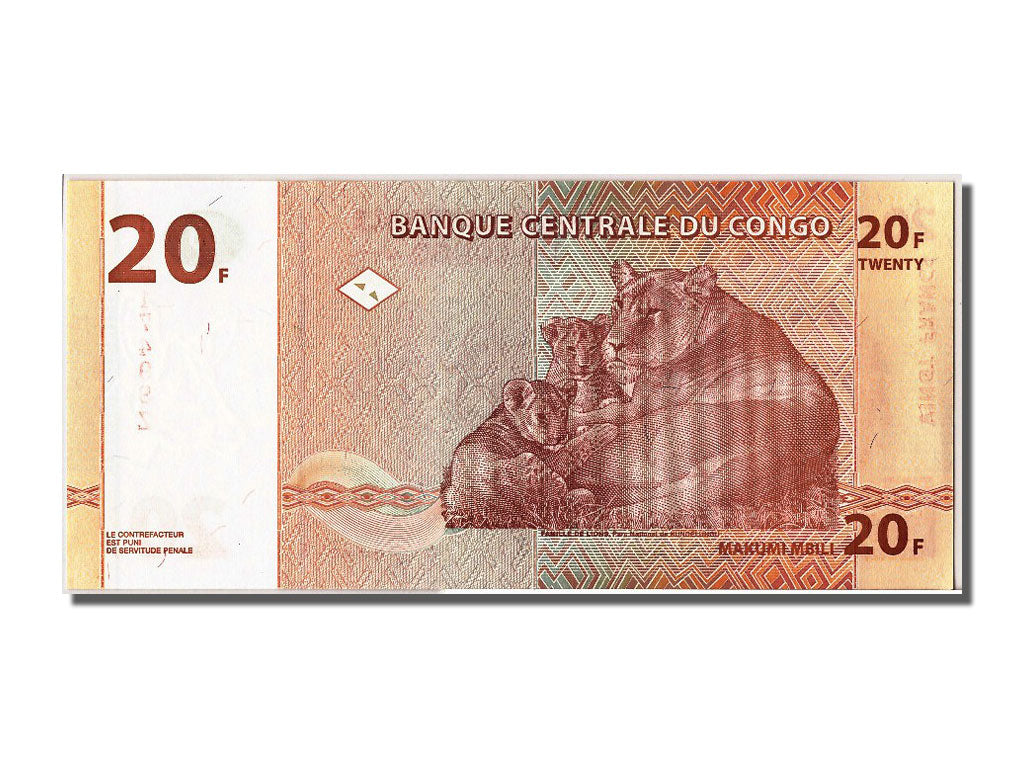 Banknote, Congo Democratic Republic, 20 Francs, 1997, 1997-11-01, UNC(65-70)