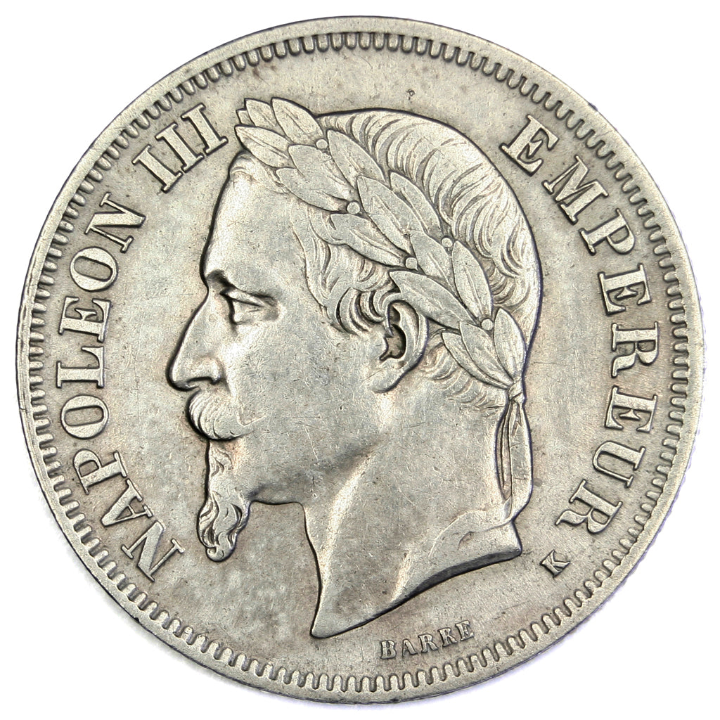 FRANCE, Napoléon III, 2 Francs, 1867, Bordeaux, KM #807.3, EF(40-45), Silver, G.