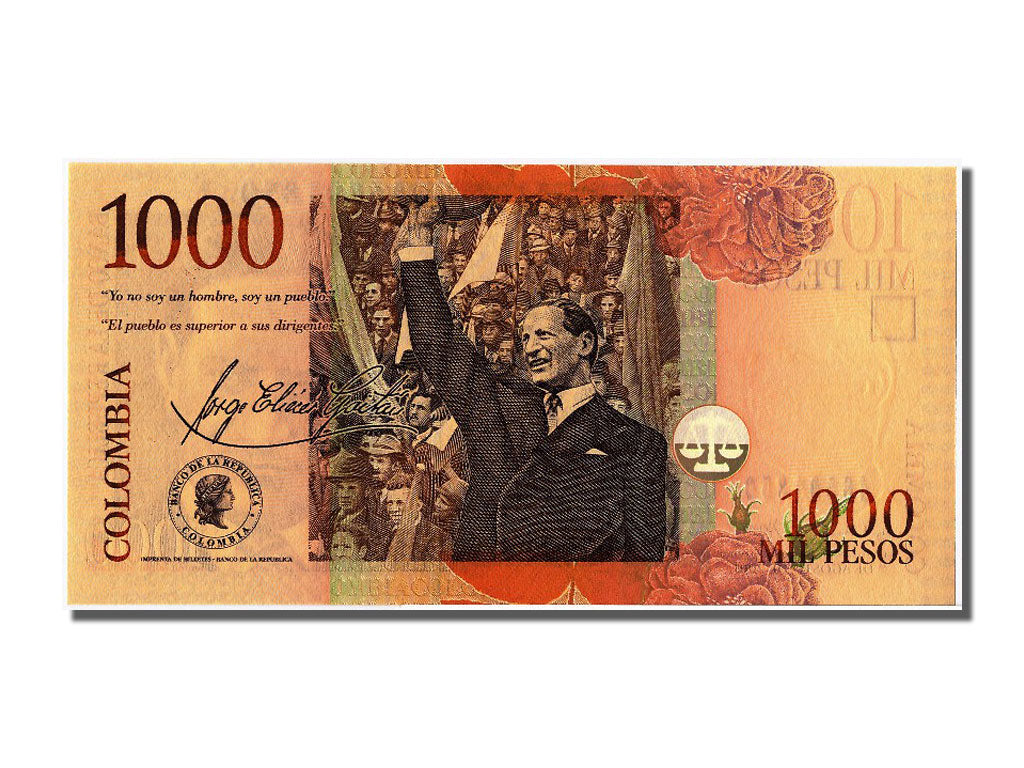 Banknote, Colombia, 1000 Pesos, 2001, 2001-08-01, UNC(65-70)