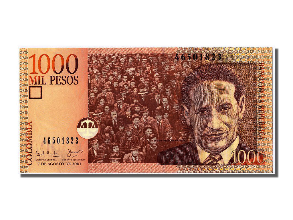 Colombia, 1000 Pesos, 2001, KM #450a, 2001-08-01, UNC(65-70), 46501823