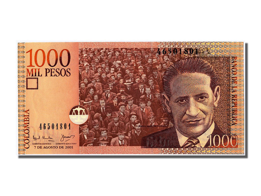Banknote, Colombia, 1000 Pesos, 2001, 2001-08-01, UNC(65-70)