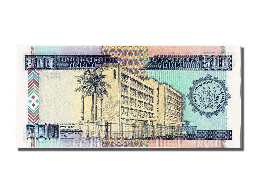 Banknote, Burundi, 500 Francs, 2003, 2003-07-01, UNC(65-70)