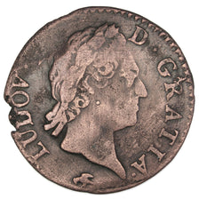 Monnaie, France, Louis XV, Demi sol à la vieille tête, 1/2 Sol, 1770, Lyon