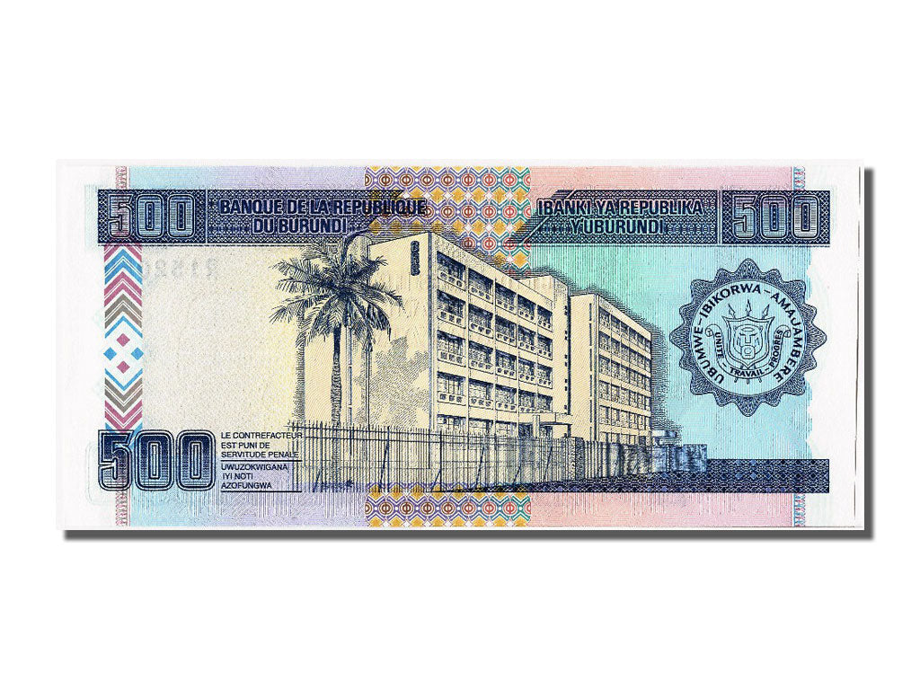 Banknote, Burundi, 500 Francs, 1995, 1995-02-05, UNC(65-70)