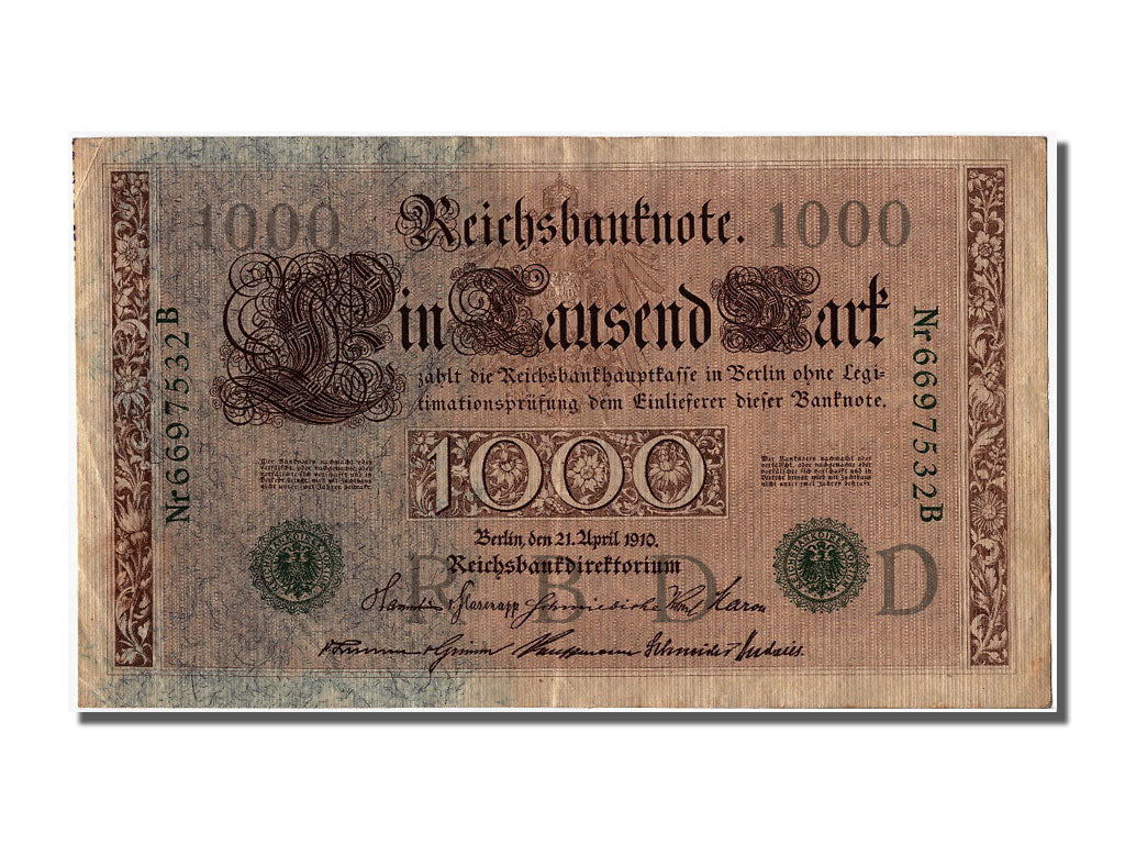 Geldschein, Deutschland, 1000 Mark, 1910, 1910-04-21, UNZ