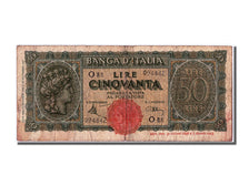 Italy, 50 Lire, 1944, KM #74a, 1944-12-10, VF(30-35), O 88 094842