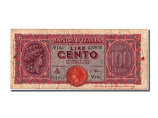 Italy, 100 Lire, 1944, KM #75a, 1944-12-10, VF(30-35), V 146 020930