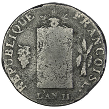 Moneda, Francia, 2 sols aux balances daté, 2 Sols, 1793, Metz, BC+, Bronce