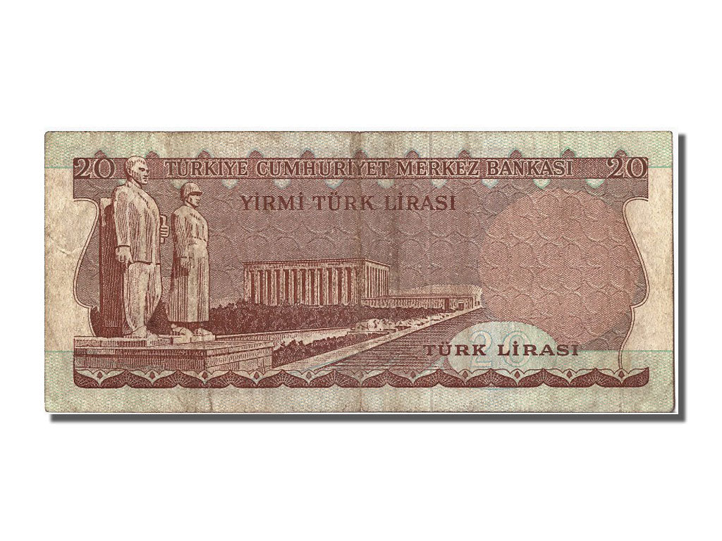 Turkey, 20 Lira, 1966, KM #181b, 1966-06-15, EF(40-45), A3 296795