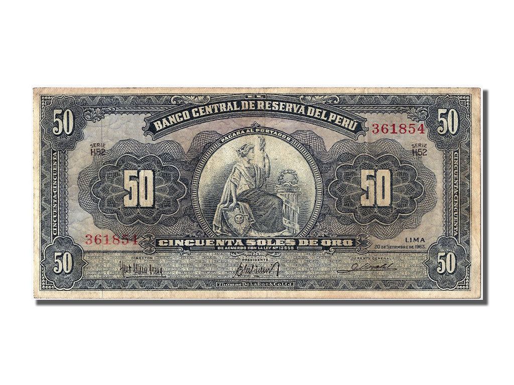 Peru, 50 Soles De Oro, 1963, 1963-09-20, EF(40-45), 361854