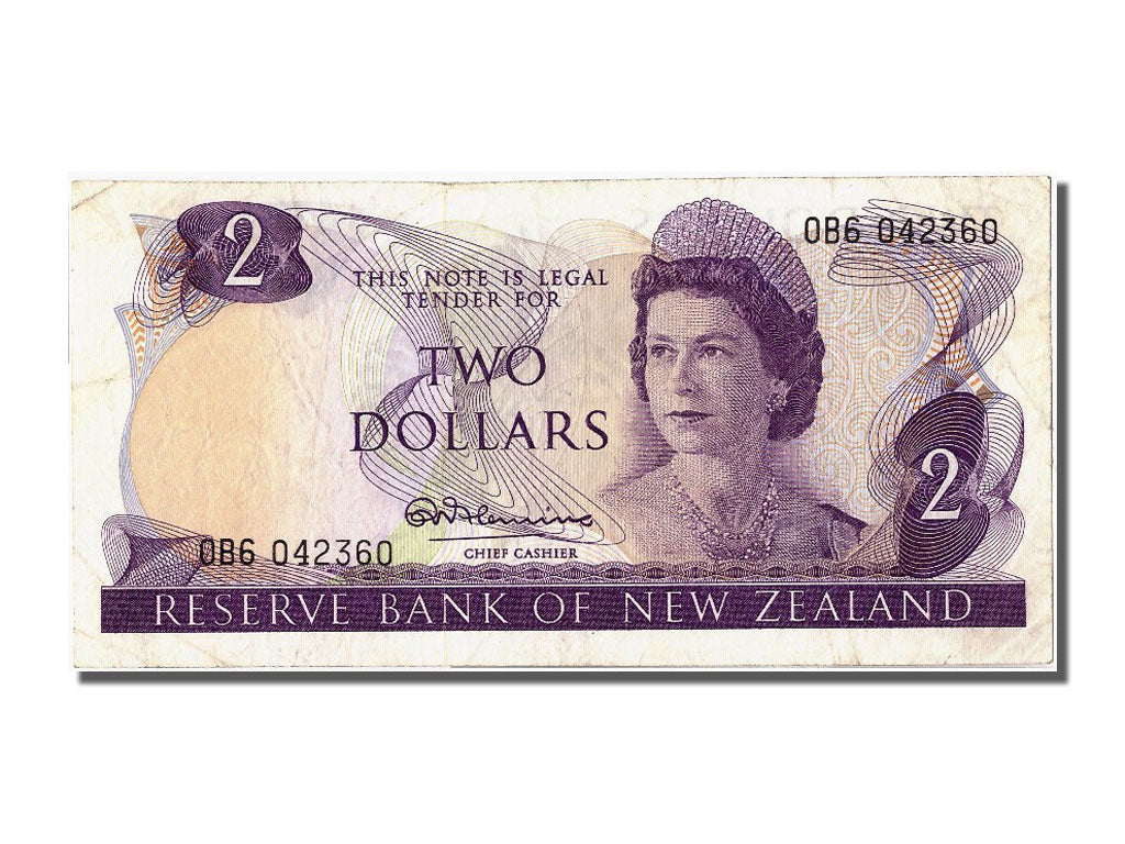 New Zealand, 2 Dollars, KM #164a, AU(50-53), 0B6 042360