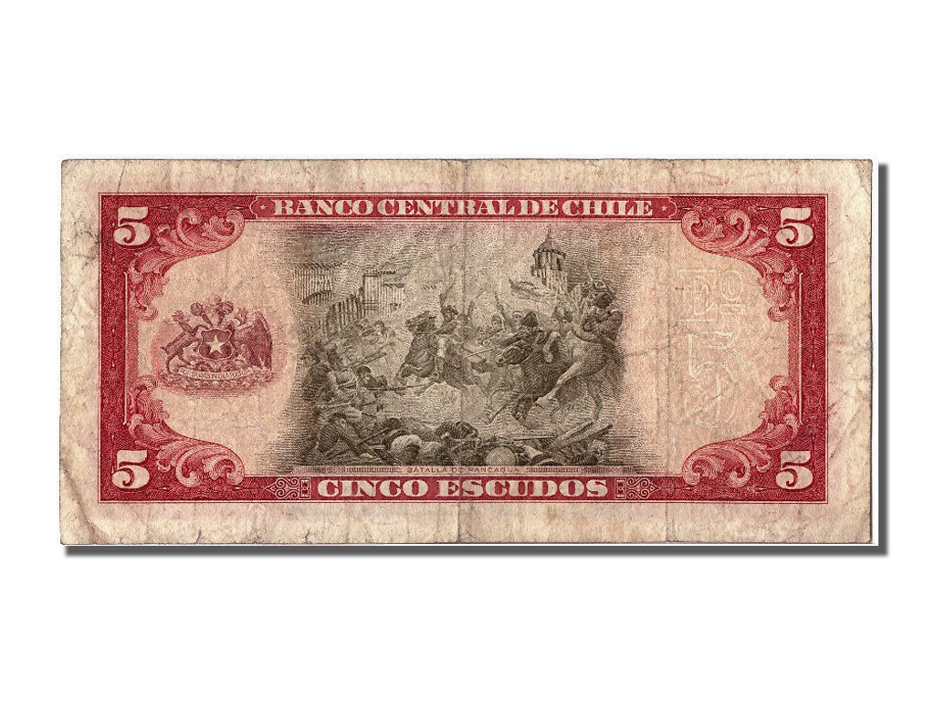 Chile, 5 Escudos, KM #138, VF(30-35), B6 275728