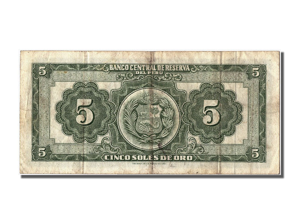 Peru, 5 Soles, 1960, KM #76, 1960-03-18, EF(40-45), J46 276511
