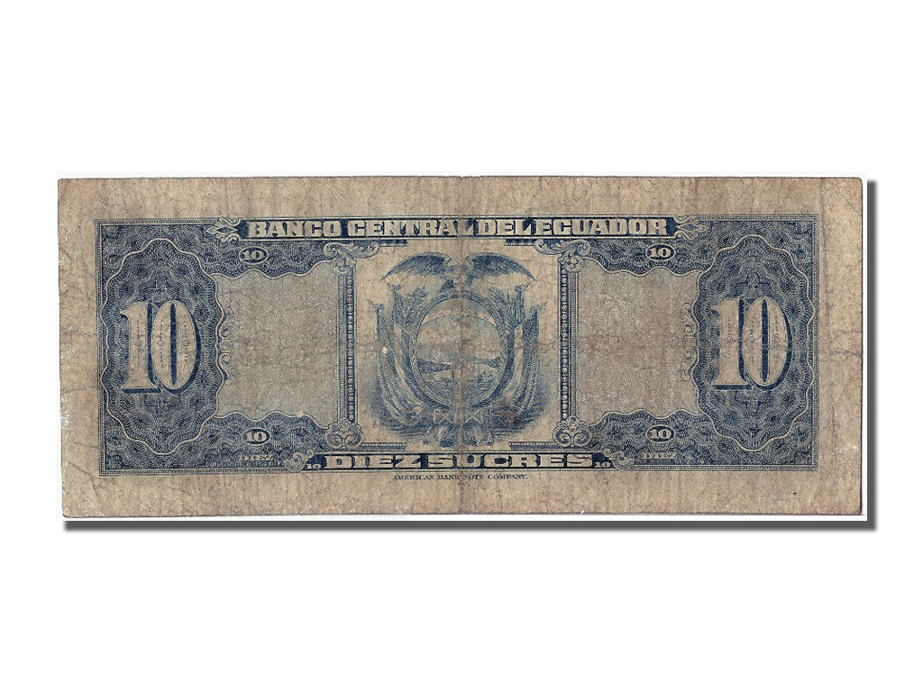 Ecuador, 10 Sucres, 1963, 1963-05-23, VF(20-25), JE 076120