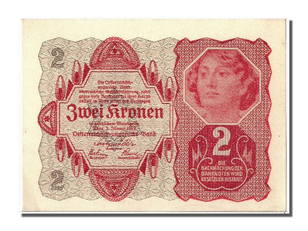 Biljet, Oostenrijk, 2 Kronen, 1922, NIEUW
