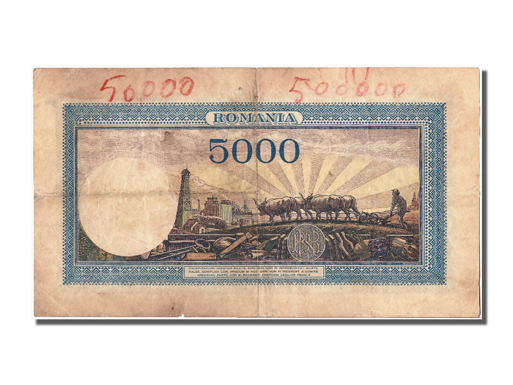 Romania, 5000 Lei, 1943, KM #55, 1943-09-28, VF(20-25), A/1 0987147