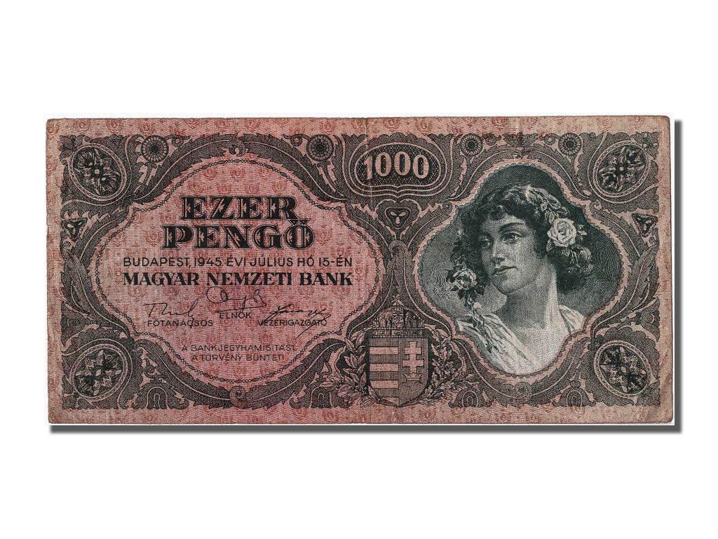 Hungary, 1000 Pengö, 1945, KM #118a, 1945-07-15, AU(50-53), F002 097488