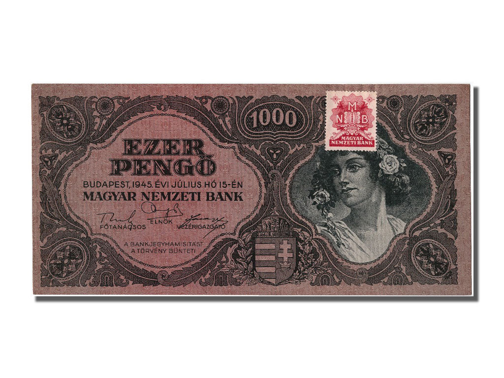 Hungary, 1000 Pengö, 1945, KM #118b, 1945-07-15, UNC(65-70), F621 003217