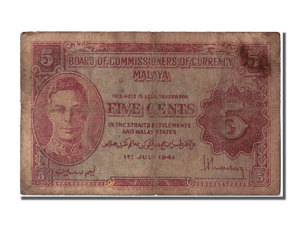 Malaya and British Borneo, 5 Cents, 1941, 1941-07-01, F(12-15)