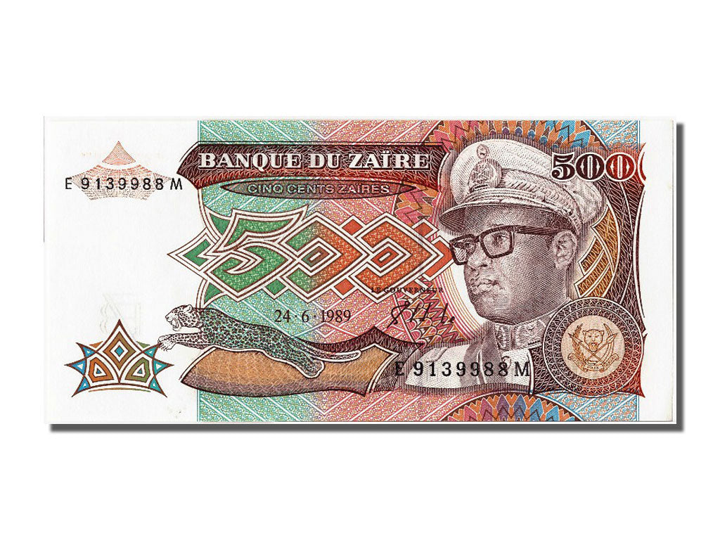 Banknote, Zaire, 500 Zaïres, 1989, 1989-06-24, UNC(65-70)