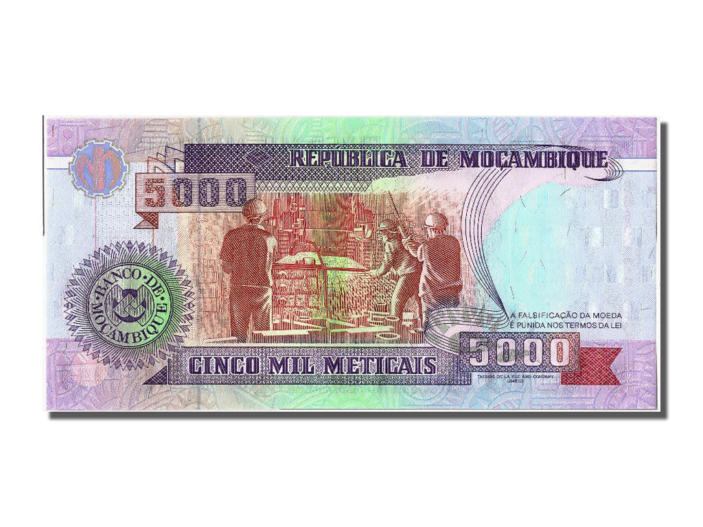 Banknote, Mozambique, 5000 Meticais, 1991, 1991-06-16, UNC(65-70)