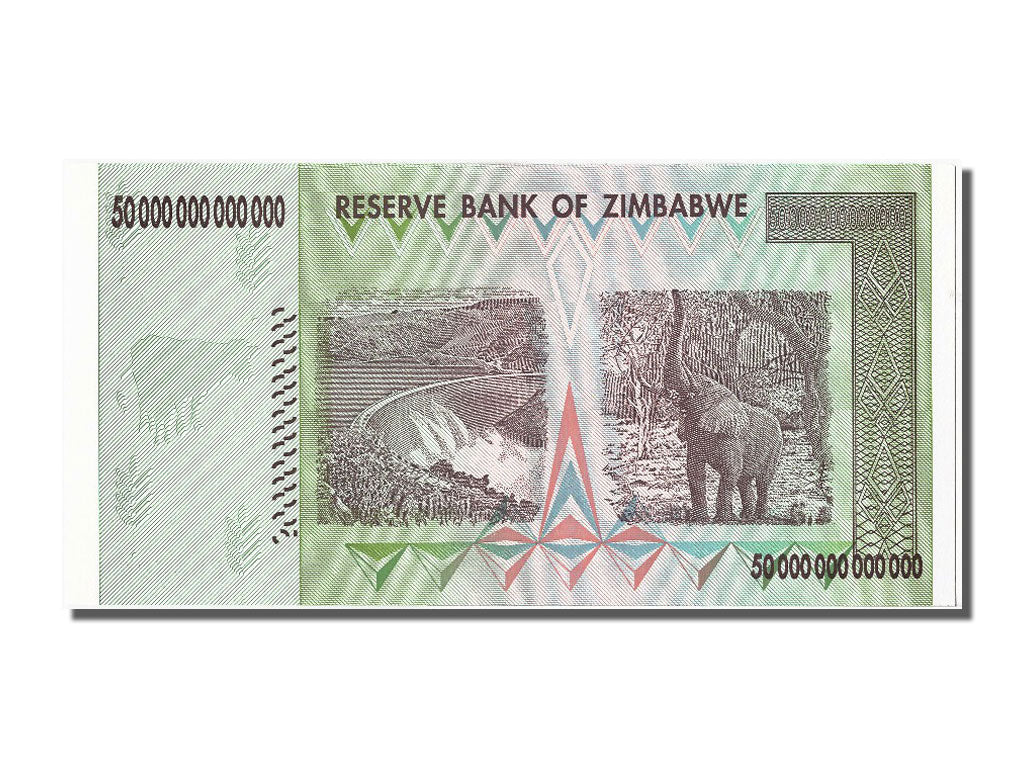 Zimbabwe, 50 Trillion Dollars, 2008, KM #90, UNC(65-70), AA 0596594