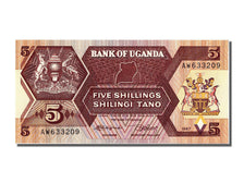 Billet, Uganda, 5 Shillings, 1987, NEUF