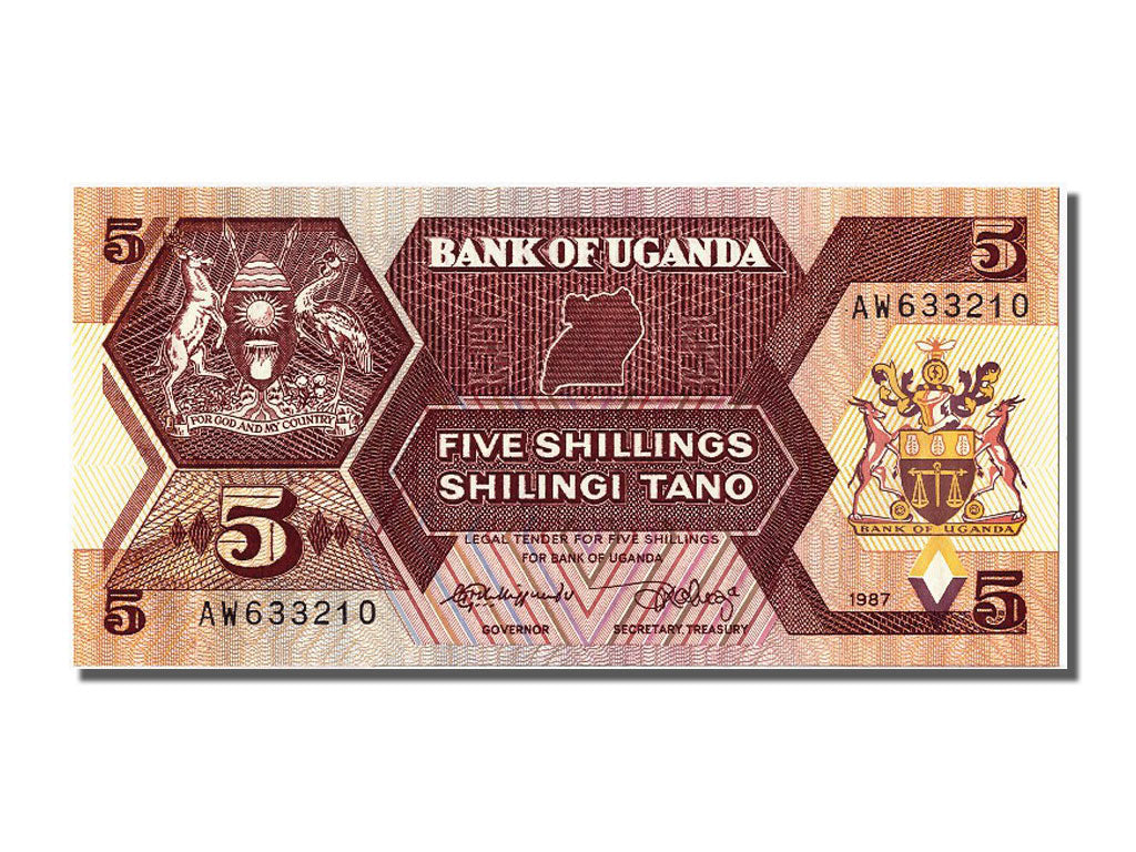 Banconote, Uganda, 5 Shillings, 1987, FDS