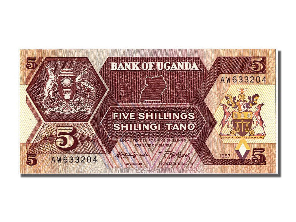 Geldschein, Uganda, 5 Shillings, 1987, UNZ