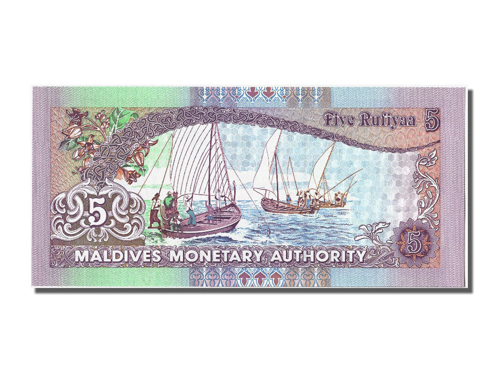 Billete, 5 Rufiyaa, 2006, Maldivas, UNC