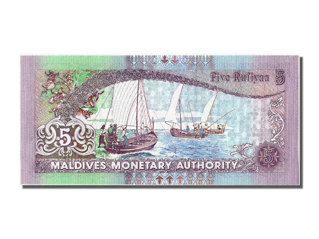 Billete, 5 Rufiyaa, 2006, Maldivas, UNC