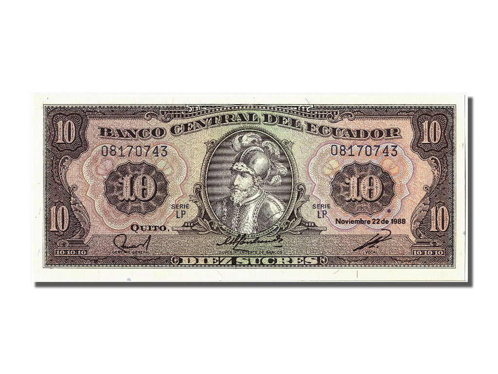 Banknote, Ecuador, 10 Sucres, 1988, 1988-11-22, UNC(65-70)